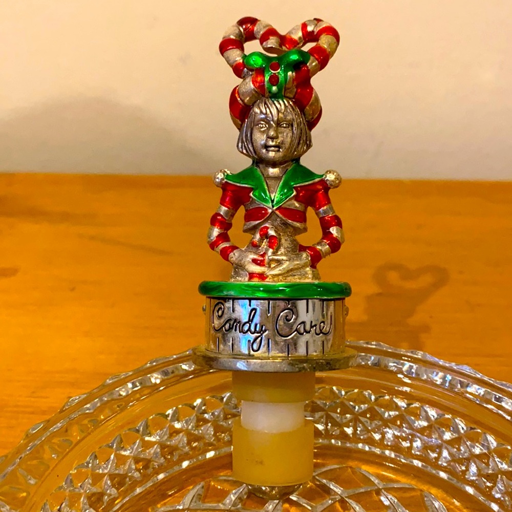 Christmas Candy Cane Enamel Wine Stopper